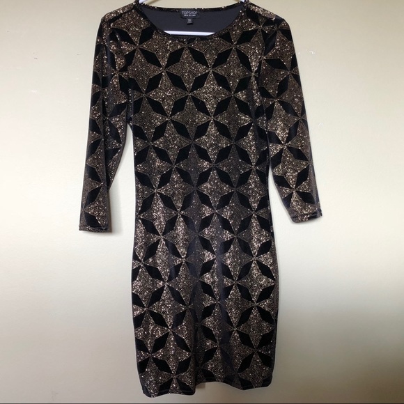 topshop black sparkly dress